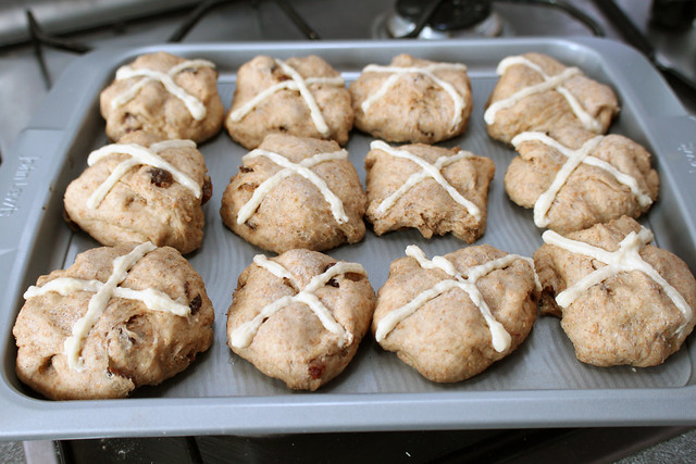 Hot Cross Buns ready for the oven