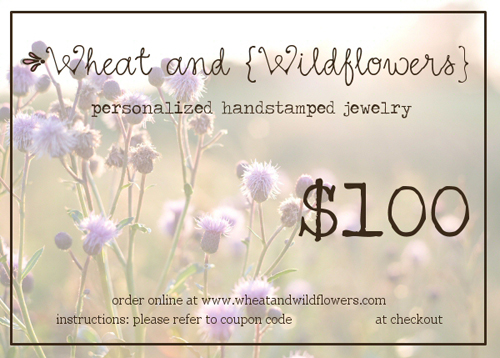 gift certificate 100 wheat and wildflowers