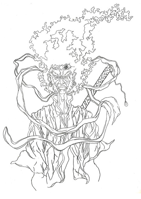 Afro Samurai Tattoo Final illustration to be used as a tattoo