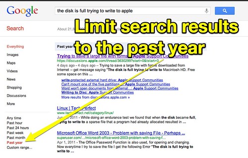 Limit Google Search Results to the Past Year