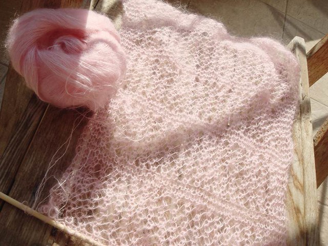 Wisp shawl knit by my friend D.