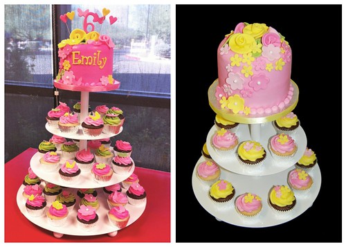 flowered cupcake towers