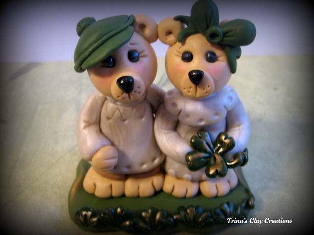 This is an example of an Irish Bear Wedding Cake topper I could create for