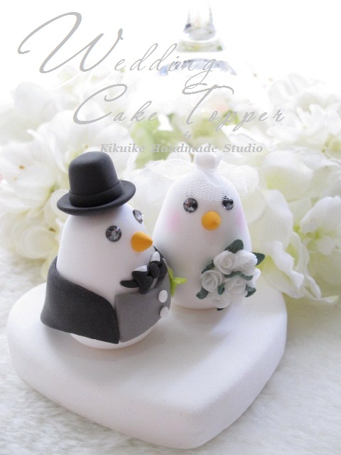 Wedding Cake Topperlove bird with swallowtailed coat tuxedo and sweet