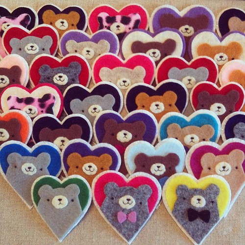 Pudgy bear heart brooch army!