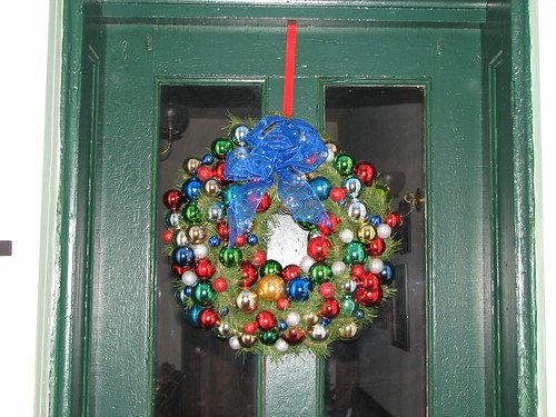 wreath for scrapbook room door