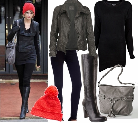 Black Leather Dress on Styling Casual Wear   Celebrity Winter Casual Outfit1