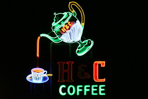 H&C Coffee neon sign - Roanoke, VA
