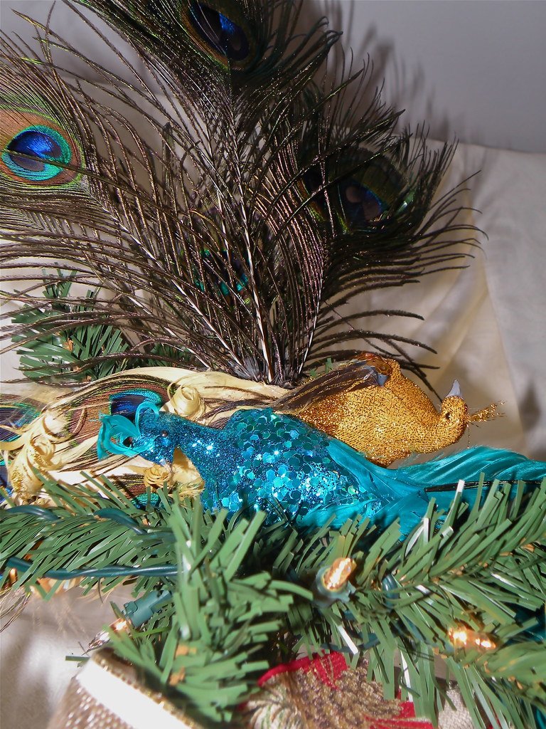 Sandwich Holiday House tour peacock Christmas tree topper