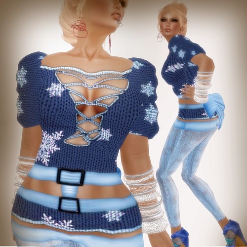 A&A Fashion Snowflake Sweater Blue