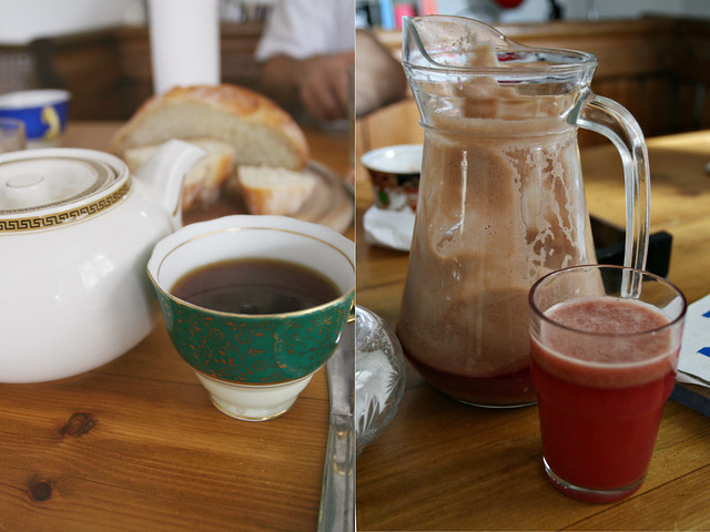 breakfast- tea & fresh apple juice