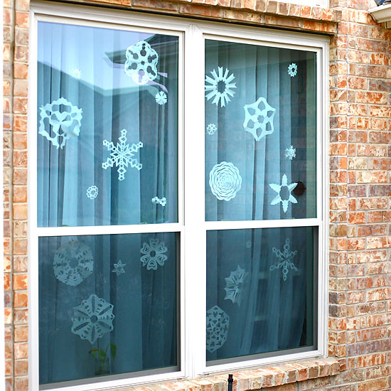 window of snowflakes