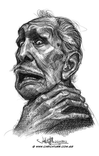 digital caricature sketch of Vincent Price