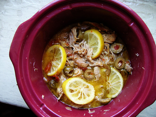 slow chicken with lemon and olive