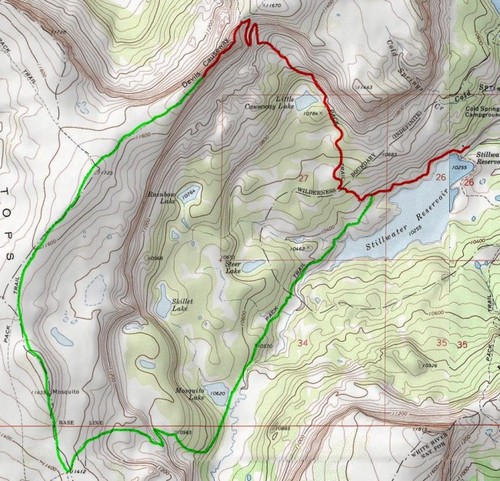 Devil's Causeway Trail, Flat Tops Wilderness Area, Colorado Map