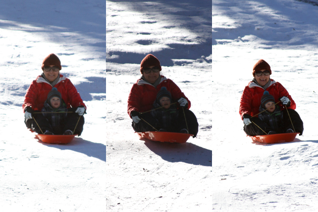 sledding with mama