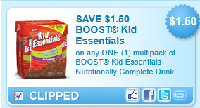 Boost Kid Essentials Nutritionally Complete Drink Coupon
