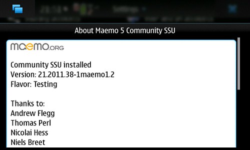About Maemo5 CSSU Ver.21.2011.38-1maemo1.2