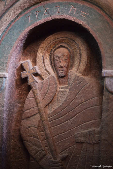 Carved saint