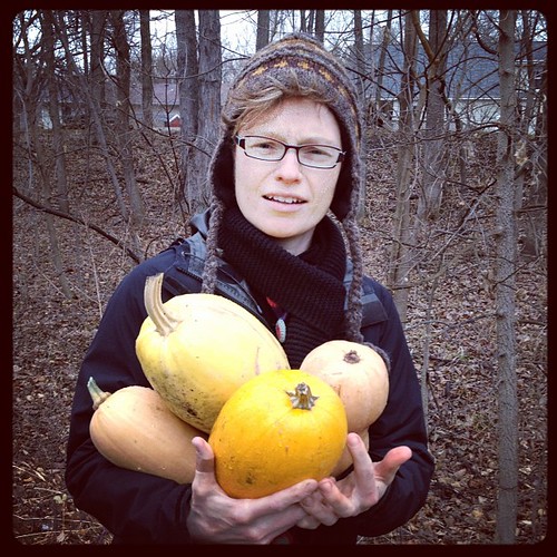 Bizarre collection of abandoned winter squash found along the I&M canal trail with @meppies. There's gotta be a story here.