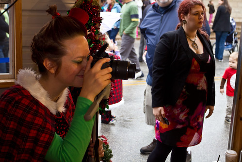 Taking pictures in the Grinch House Studio, Christmas Stroll 2011 Whoovillage
