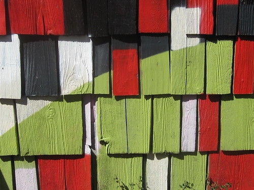 Spraypaint Colors on Wooden Shingles