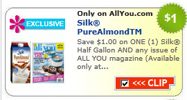 Silk half gallon And All You Magazine Coupon