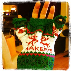 Maker's Mark Christmas sweater keeps one hand warm