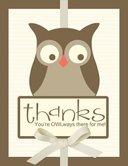 OWLways There For Me Thank You Card