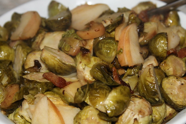 Brussels sprouts with bacon and apple recipe