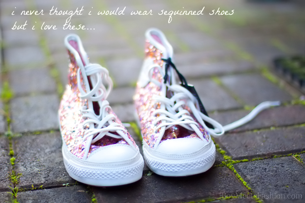 My new limited edition sequinned Converse Hi-tops