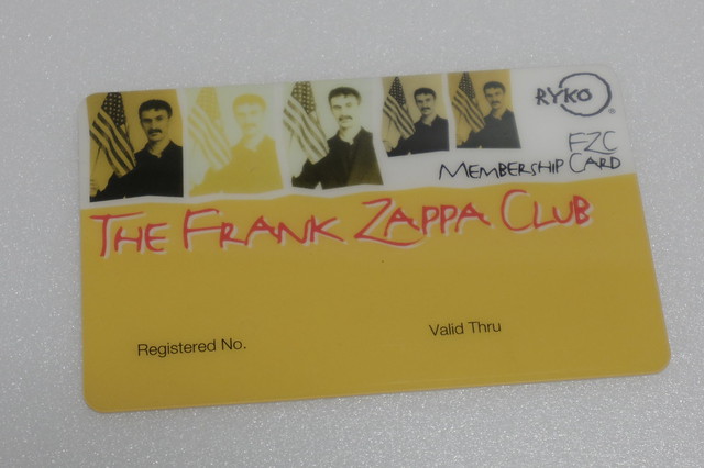 THE FRANK ZAPPA CLUB - MEMBERSHIP CARD 表 