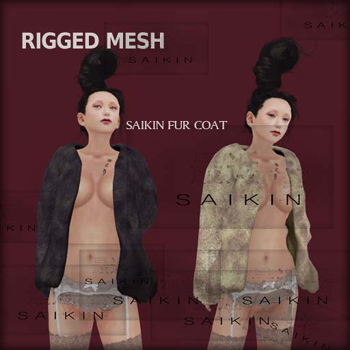 SAIKIN mesh fur coat