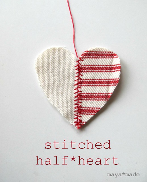 stitched half heart