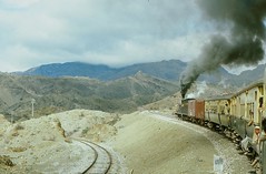 Pakistan Railways steam train in the Khyber Pass in 1978