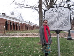 Jennifer with Poe's Historic Marker at UVA