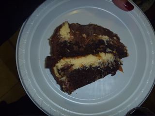 Caramel Chocolate Cake Cheesecake slice