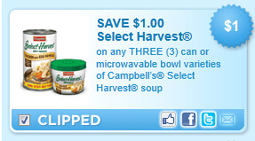 Campbells Select Harvest Soup Cans Or Microwavable Bowls  Coupon