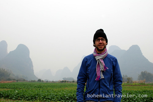 Stephen with the mountians of Guangxi Provence