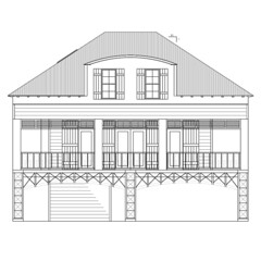 Front elevation architectual drawing