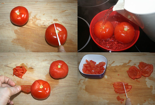 16 - Peel tomatoes & remove core / Tomaten schälen & entkernen