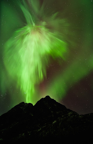  無料写真素材, 自然風景, オーロラ, 山, 夜空, 風景  ノルウェー  