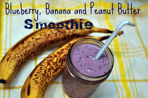 Blueberry, Banana and Peanut Butter Smoothie
