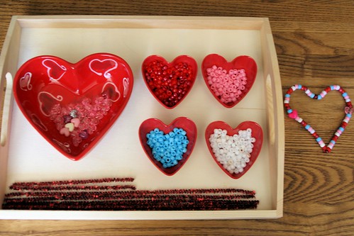 Montessori-Oriented Pipe-Cleaner-and-Bead Valentine's Day Activity