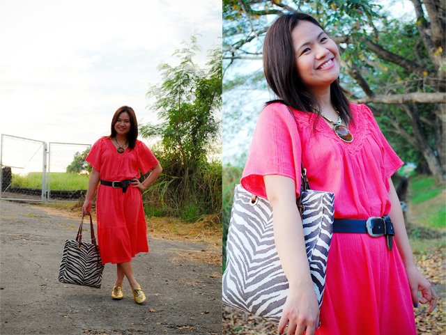Pink Dye Dress, Denise Katipunera, pinay fashion blogger, mommy style, fashion on a budget, pink dress gold shoes