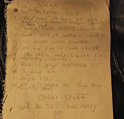 Nick's Christmas List 2011