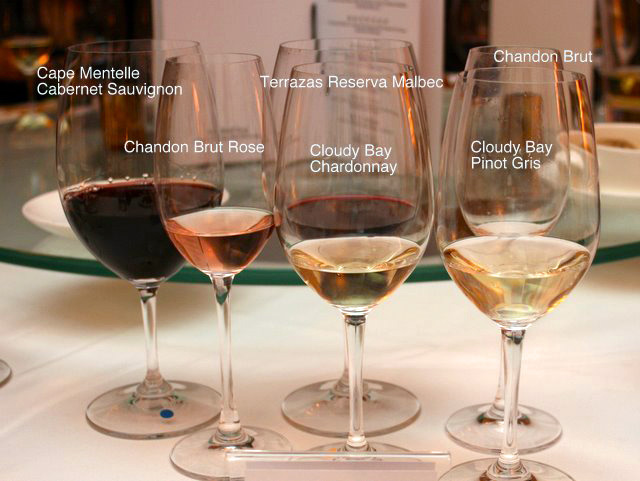 At least six different wines from Moët Hennessy