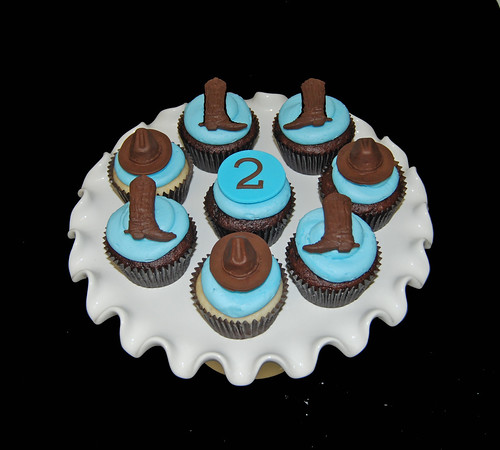 2nd birthday cowboy themed cupcakes