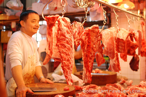 butcher at Red Market in Macau