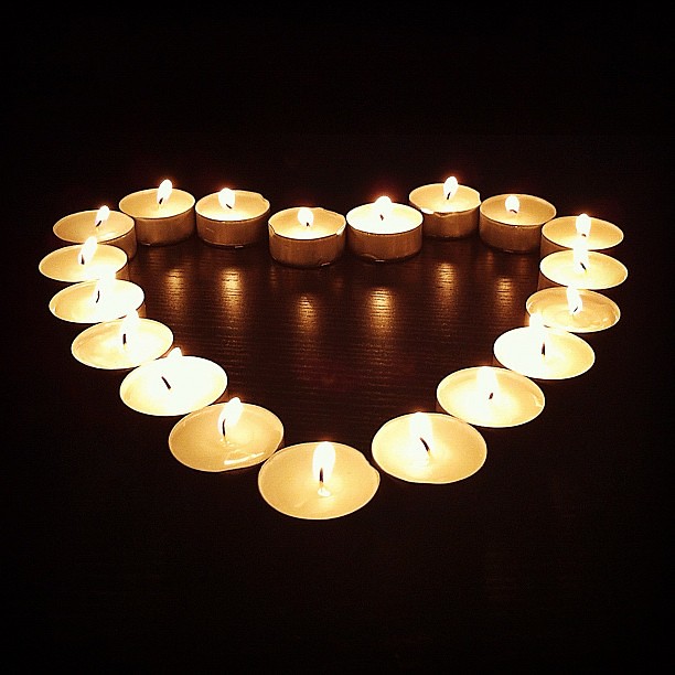 Heart. Candlelight.